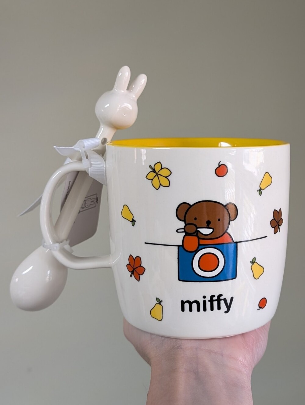 Miffy x Magenta Miffy & Boris Bear Kitchen Table Mug w/ Ceramic Miffy Head Spoon - Picture 3 of 7